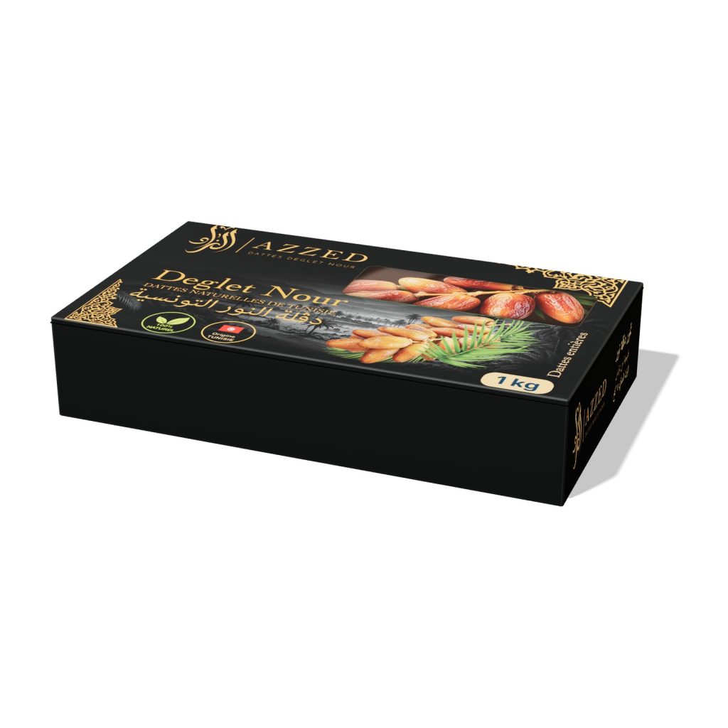 Azzed Deglet Nour 1 kg box of Tunisian dates