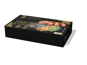 Boîte de dattes Deglet Nour Azzed 1 kg vue de trois quarts